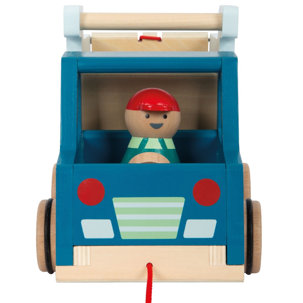 Small Foot Drewniana Wywrotka do Ciągnięcia dla Dzieci 18m+ | Wielofunkcyjny Pojazd 3w1 z Gumowanymi Kołami i Ruchomą Skrzynią, Wspiera Naukę Chodzenia i Motorykę Małą, Solidna Zabawka z Drewna, Idealny Prezent dla Półtorarocznego Dziecka.
