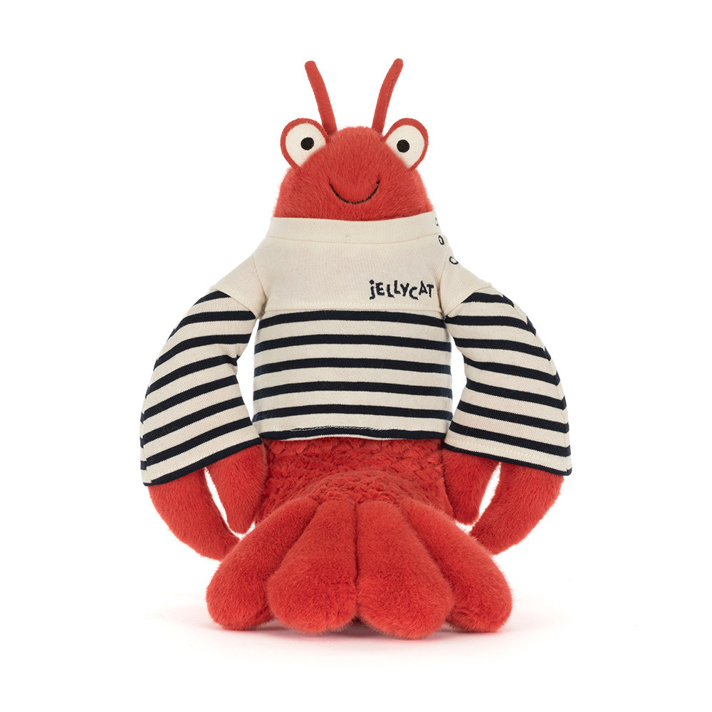 Maskotka Homar w Stroju Marynarza Jellycat Larry Lobster Sailor Outfit 28 cm | Luksusowy Pluszak Sensoryczny z Haftowanymi Oczami dla Dzieci 0+, Wyjątkowo Miękki Czerwony Homar w Bawełnianym Ubranku, Wspiera Integrację Sensoryczną, Prezent dla Niemowlaka.