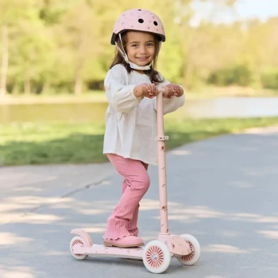 Little Dutch hulajnoga trójkołowa Różowa w kwiaty Scooter Tricycle Pink Fairy Floral