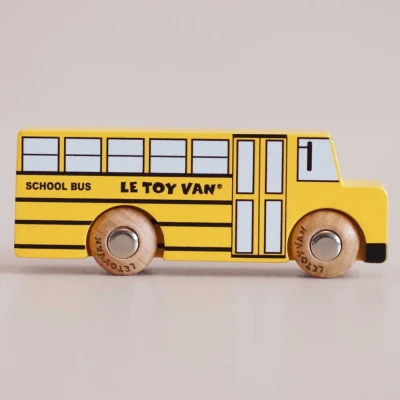 Le Toy Van Drewniany szkolny autobus retro żółty GT285 Rufus