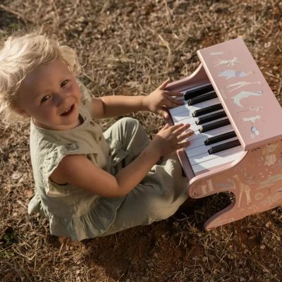 Little Dutch drewniane pianino elektroniczne różowe