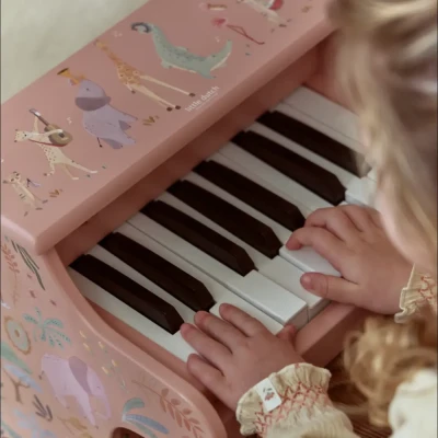 Little Dutch drewniane pianino elektroniczne różowe