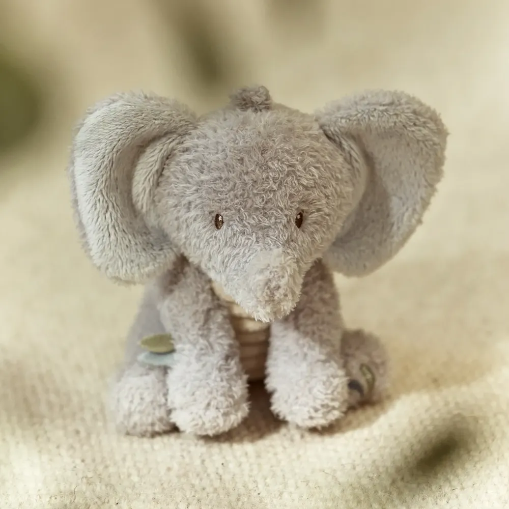 Pluszowa Przytulanka Słoń Little Dutch Safari Friends GRS 17cm | Pierwsza Maskotka Sensoryczna dla Niemowląt od Urodzenia 0+, Ekologiczny Słonik z Dużymi Uszami do Tulenia, Wspiera Rozwój Emocjonalny, Prezent na Baby Shower.