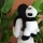 Duża pluszowa panda o długości 75 cm z obciążonymi długimi łapkami w kolorze czarno-białym z serii Podcoll marki Histoire d'Ours