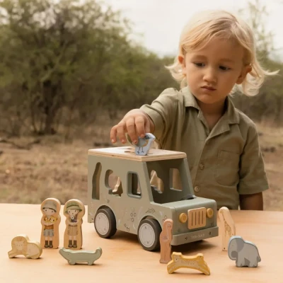 Little Dutch Drewniany Sorter Kształtów Autko Samochód Safari 18m+