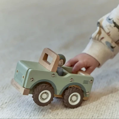 Autko Little Dutch Drewniany Samochód z Figurką Safari 18m+