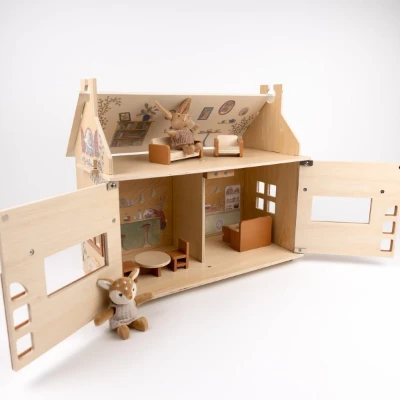 Egmont Toys drewniany domek Kawiarnia i piekarnia z meblami i figurkami