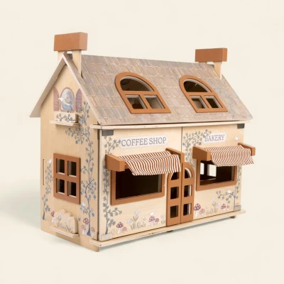 Egmont Toys drewniany domek Kawiarnia i piekarnia z meblami i figurkami