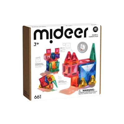 klocki magnetyczne mideer 66 elementów