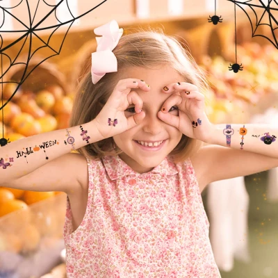 Mideer Halloween tatuaże i naklejki na paznokcie w torebce