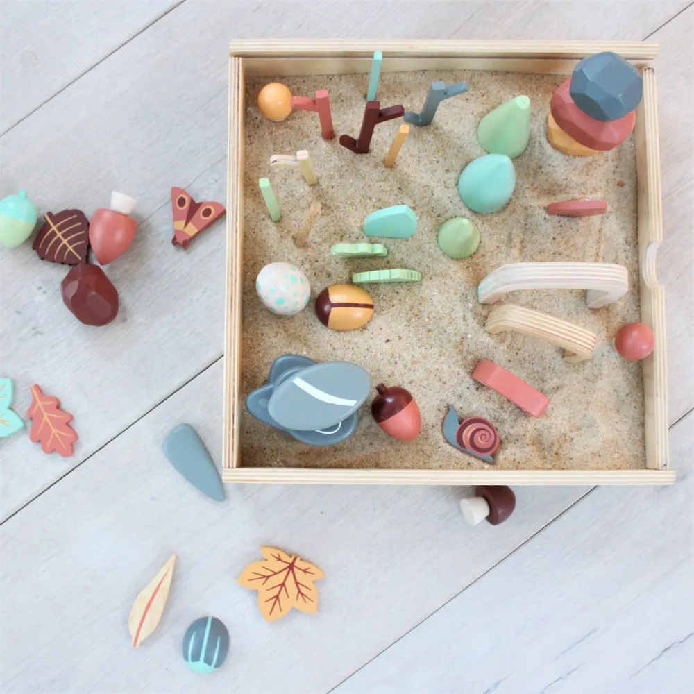 Drewniana skrzynka kreatywna - Leśne skarby, Tender Leaf Toys