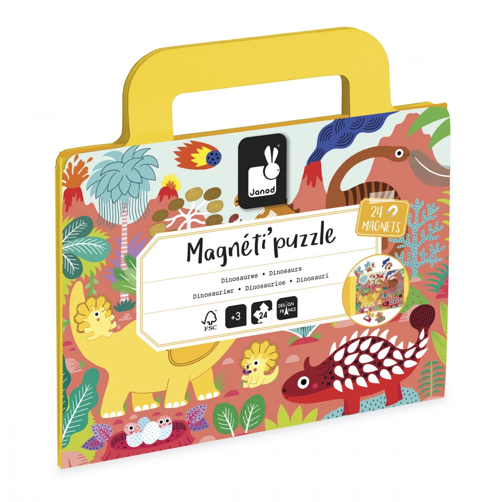 Janod Magnetyczne puzzle Dinozaury Magneti'puzzles 24 el. 3+