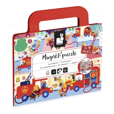 Janod Strażacy magnetyczne puzzle 36 elementów