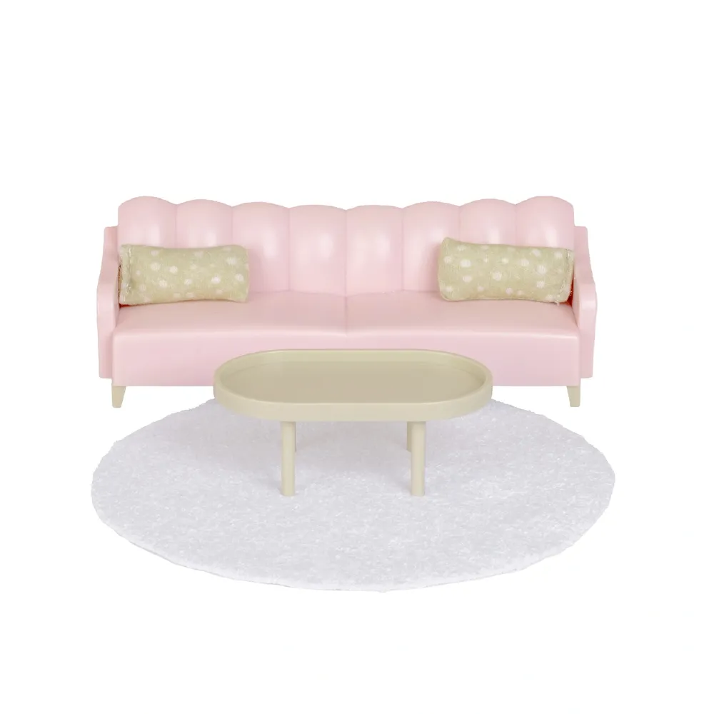 Lundby Basic Living Room to zestaw mebli do salonu w domku dla lalek, który pozwala urządzić wygodne miejsce do odpoczynku i wspólnego spędzania czasu.