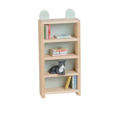 Lundby regał na książki z książkami i figurką kotka