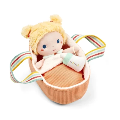 Lilliputiens lalka dzidziuś w koszyczku z butelką i kocykiem Mela