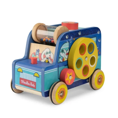 Moulin Roty drewniane auto Puce & Pilou zabawka edukacyjna