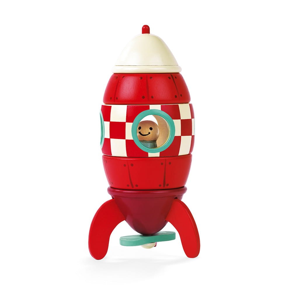 Janod - drewniana rakieta z magnesami Small Magnetic Rocket