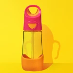 bbox bidon ze słomką dla dziewczynki do szkoły 450 ml Tritan Strawberry Shake
