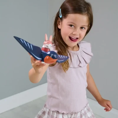 Tender Leaf Toys figurki drewniane jaskółka i zajączek