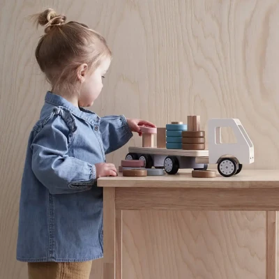 Ciężarówka Drewniana z Przyczepą i Sorterem FSC 38 cm Kid’s Concept 18m+