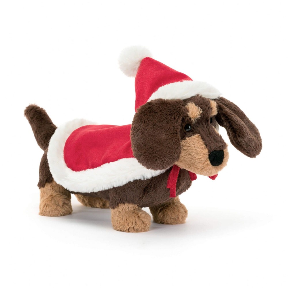 Jellycat pluszowy piesek Winter Warmer Otto Sausage Dog