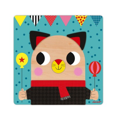 Janod układanka drewniana magnetyczna Zwierzątka