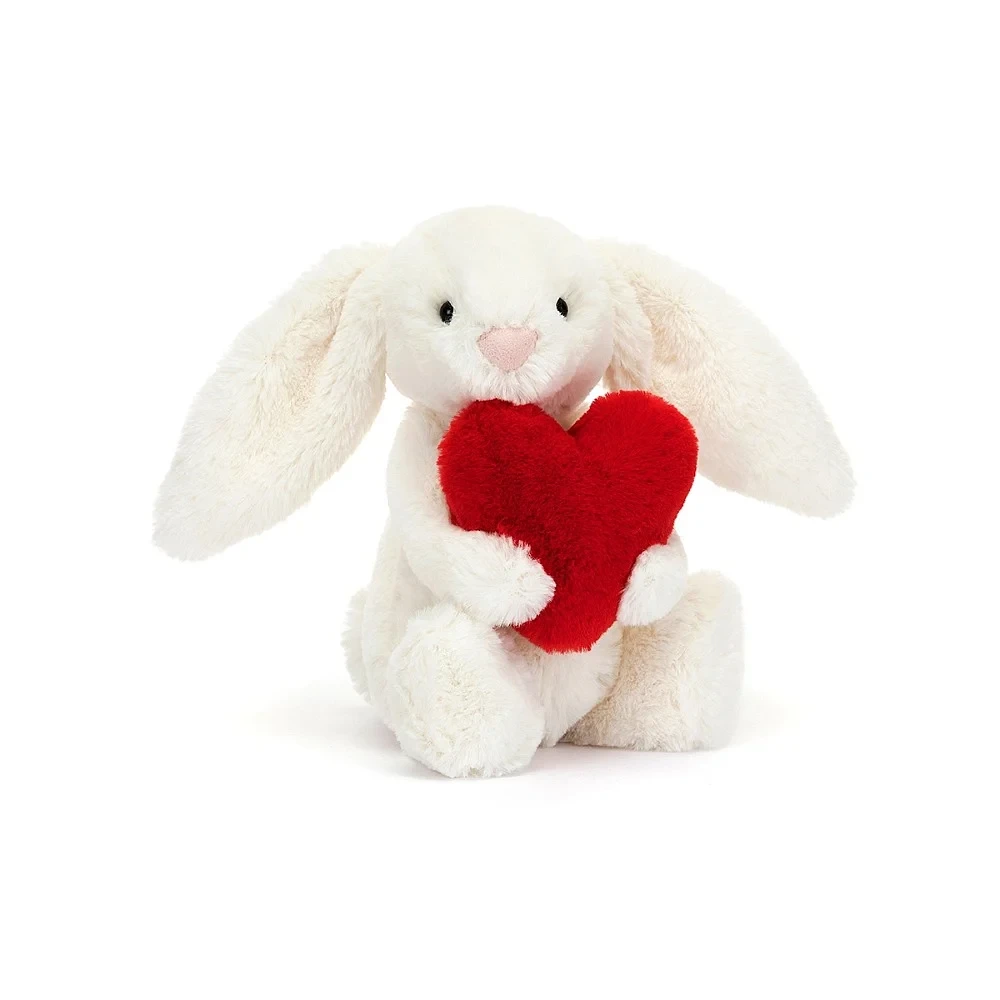 Jellycat króliczek Bashful Red Love Heart Bunny 18 cm pluszak na walentynki