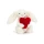 Jellycat króliczek Bashful Red Love Heart Bunny 18 cm pluszak na walentynki