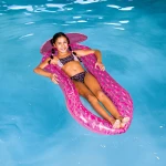 Swim Essentials materac do pływania z siateczką Neon Leopard