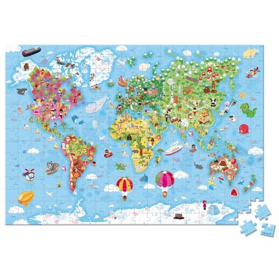 Janod puzzle mapa świata 300 elementów