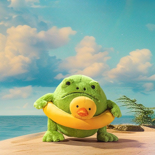 Jellycat żaba Ricky Rain Frog Rubber Ring 18 cm