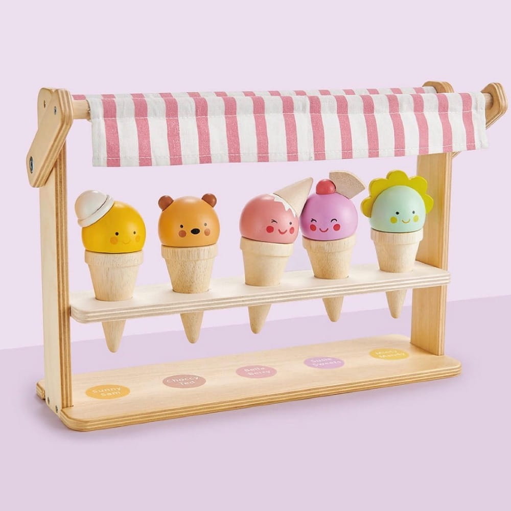 Tender Leaf Toys drewniany sklepik z lodami w rożkach