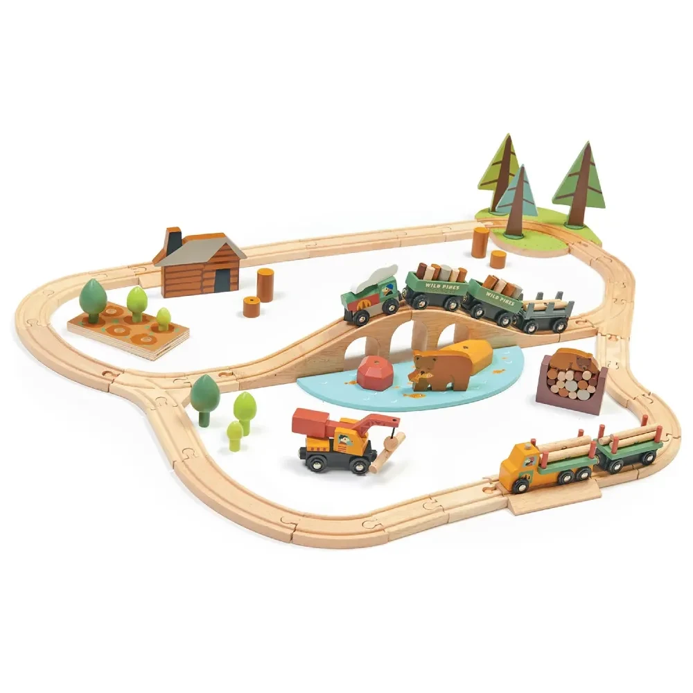 Tender Leaf Toys kolejka drewniana Podróż po lesie
