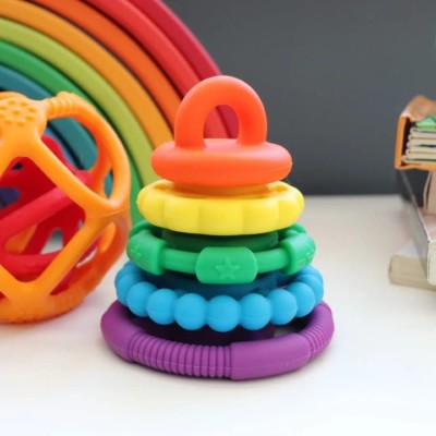 Jellystone zabawka sensoryczna Rainbow Stacker and Teether Toy