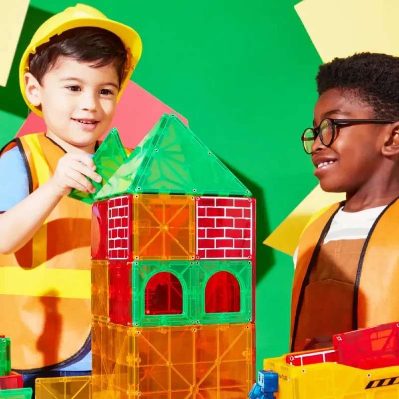 Magna Tiles klocki magnetyczne do zabawy w budowanie zestaw Builder XL 50 elementów