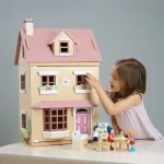 Drewniany Domek dla Lalek Mebelki Trzypiętrowy Foxtail Villa Tender Leaf Toys