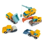 Tender Leaf Toys drewniane pojazdy autka budowlane