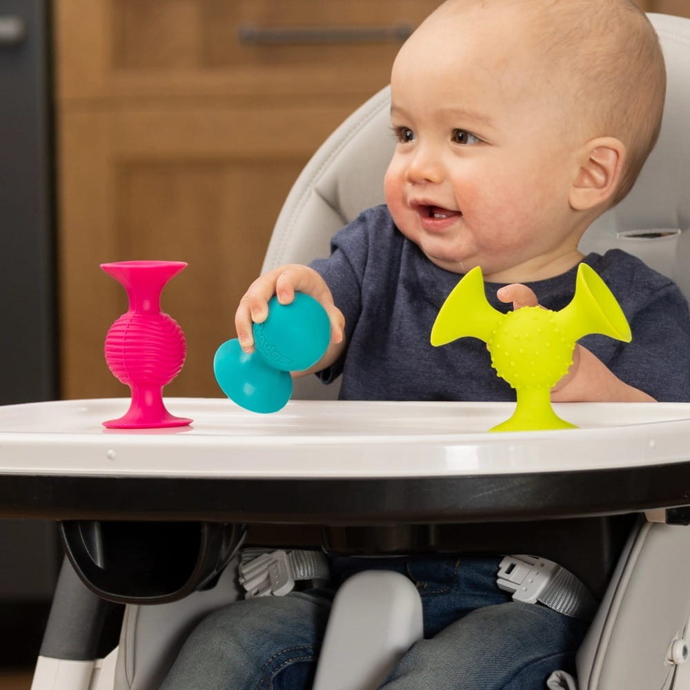 Fat Brain Toys pipSquigz, sensoryczna zabawka, zabawka dla niemowląt, zabawka edukacyjna Fat Brain, rozwój motoryki małej, zabawka sensoryczna pipSquigz, prezent dla dziecka 6 miesięcy+, bezpieczna zabawka , zabawka bez BPA, zabawka z przyssawkami