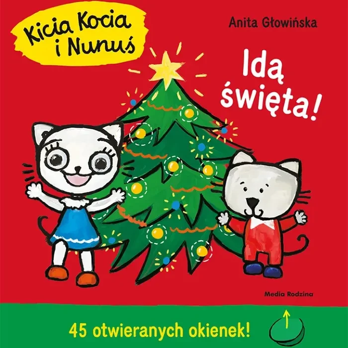 Kicia Kocia i Nunuś książka kartonowa z otwieranymi okienkami Idą święta
