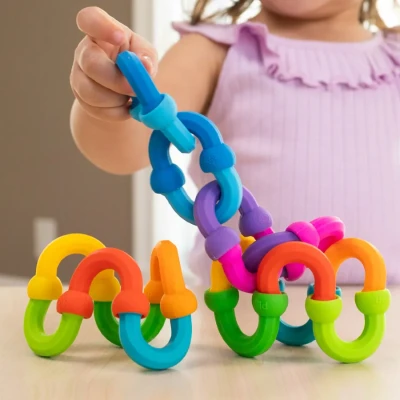 Fat Brain Toys zabawka sensoryczna do rozwoju małej motoryki Plip Links