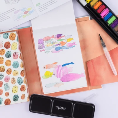 Tiger Tribe nauka malowania akwarelami zwierzątek krok po kroku dla dzieci