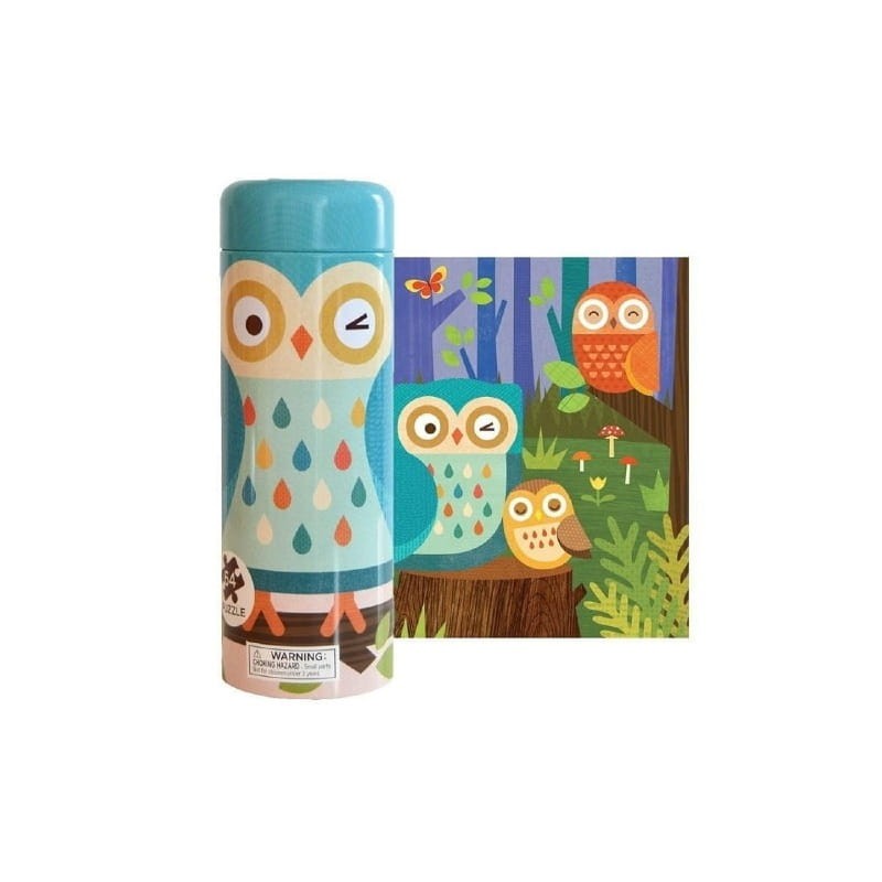 Petit Collage - puzzle w skarbonce Sowa 64 elementy