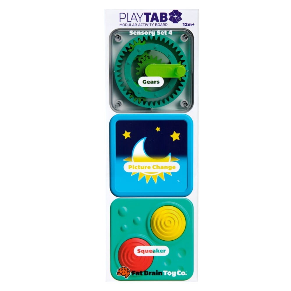 Prezent na roczek – PlayTab Fat Brain Toys 12m+ modułowa tablica manipulacyjna, zabawka do podróży dla dziecka, rozwój zmysłów i logicznego myślenia