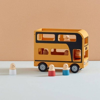 Autobus Miejski Drewniany Piętrowy z Figurkami FSC 25 cm Kid’s Concept 3+