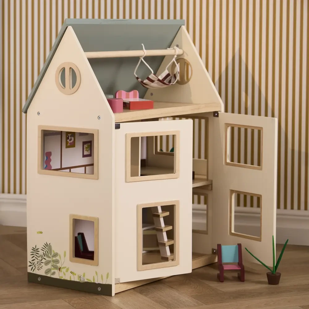 Kids Concept domek drewniany z meblami dla lalek