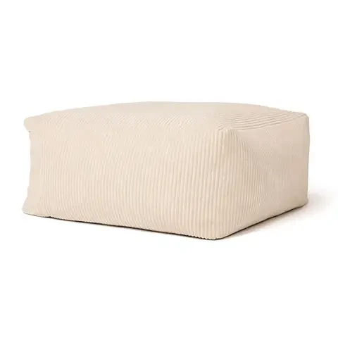 Kids Concept poducha na podłogę pufa sztruksowa do pokoju dziecka biała 85 × 85 cm