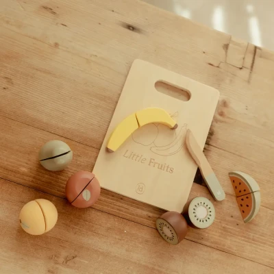 Little Dutch drewniana deska do krojenia z owocami
