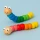 Bigjigs Toys drewniana manipulacyjna zabawka antystresowa Wiggly Worm