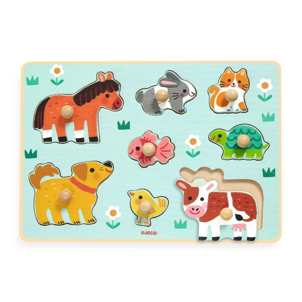 Djeco układanka drewniana puzzle dla rocznego dziecka DOG'n'Co